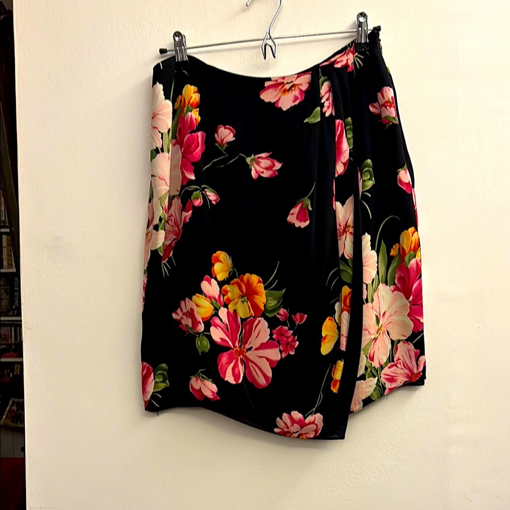 Floral Black Skirt